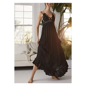 Black Free People x FP One Adella Maxi Slip Dress XS